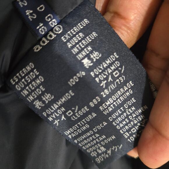 ADD Puffer Jacket Funnel Neck Black Goose Down Short Padded Puffy Winter Coat 8 - Picture 7 of 16